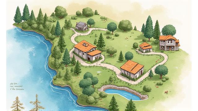 Illustrated map showing sustainable attractions and hidden natural gems around Rancho Cordova area
